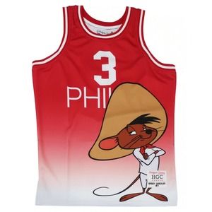 Speedy Gonzales Philadelphia 76ers Men's Headgear Classics Basketball Jersey